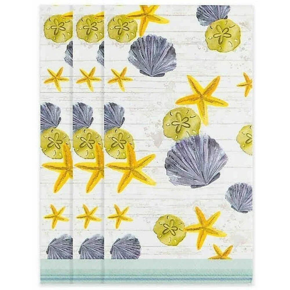 Shell Sand Dollar Paper Napkins 32 CT Guest Bath Towels Buffet Beach Decoupage